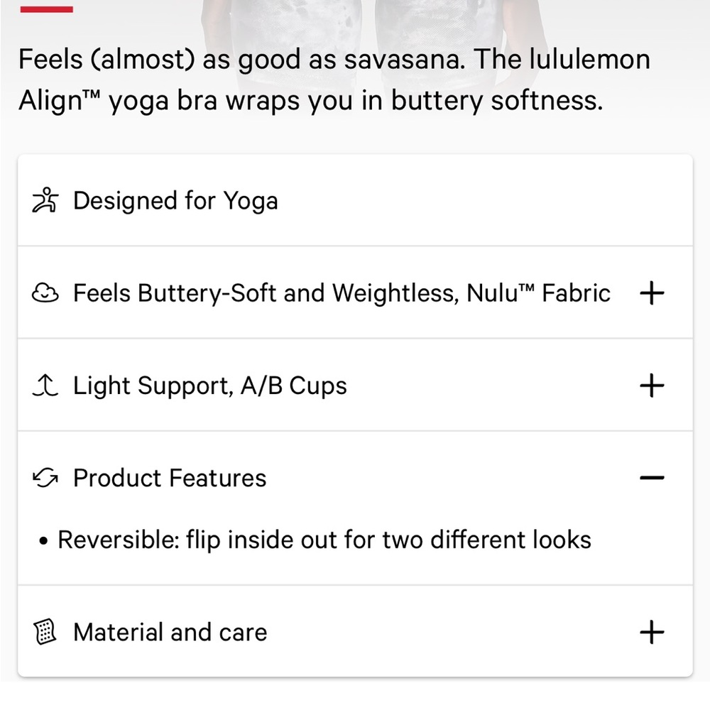 NWT ~ lululemon Align Bra A/B *Shine - Picture 6 of 14